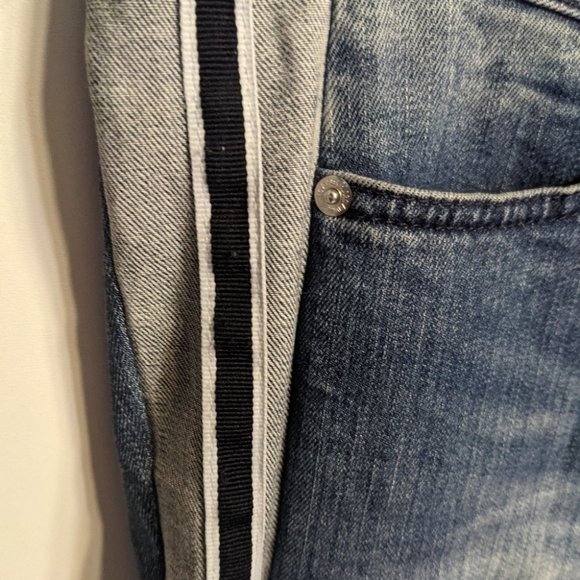 Marc Aurel | Tuxedo Stripe Jeans Euro Size 40 US Size 10 Waist laid flat 16" - Picture 7 of 9